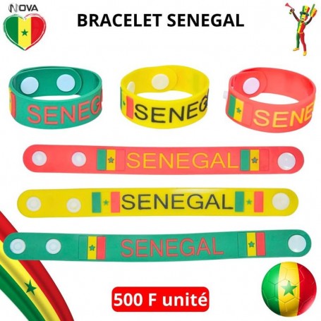 Bracelet Sénégal en Silicone – Aux Couleurs du Drapeau