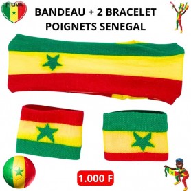 Set Bandeau + 2 Bracelets de Poignet Sénégal