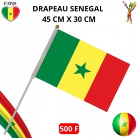 Mini Drapeau Sénégal sur Bâton – Idéal pour Supporter