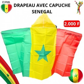 Cape Drapeau Sénégal avec Capuche – Costume Supporter