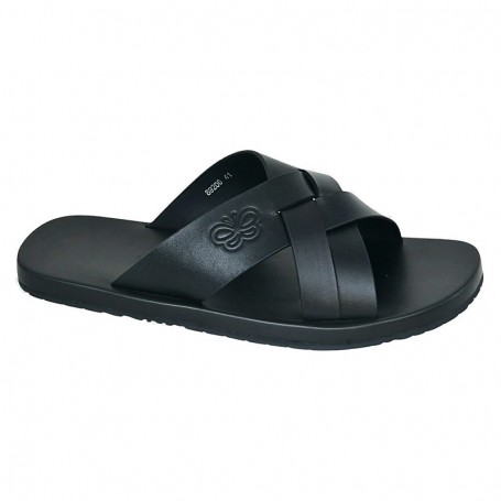 Mules premium homme noires croisées – SDL3371