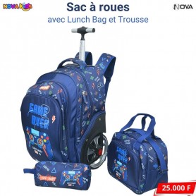 Sac à roulettes Gaming avec Lunch Bag et Trousse – SC3262