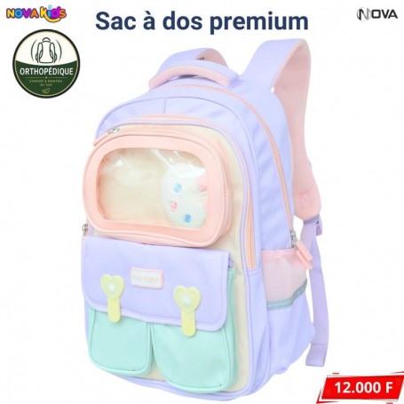 Sac à dos Premium Pastel Orthopédique Poche Transparente – SC3287