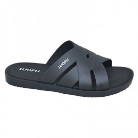 Mules homme noires à brides ajourées – SDL3382