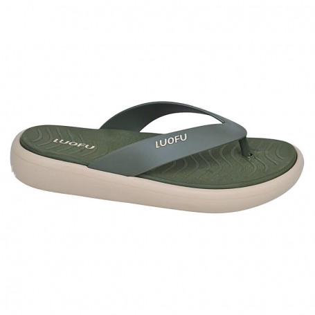 Tongs confort kaki à semelle beige – SDL3383