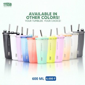Gourde TYESO avec paille 600 ML – plusieurs couleurs – GDE510