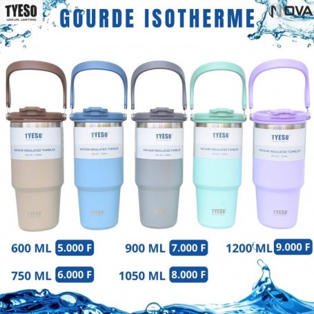 Gourde isotherme TYESO avec poignée – Plusieurs tailles – GDE513