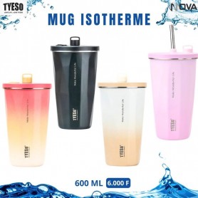 Mug isotherme TYESO avec paille 600ML – GDE523