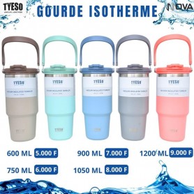Gourde isotherme TYESO avec poignée – Plusieurs tailles – GDE525