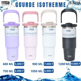 Gourde isotherme TYESO avec poignée élégante – Plusieurs tailles – GDE529