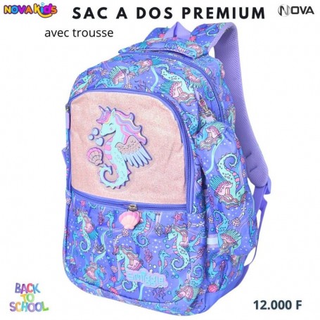 Sac à dos premium Smiggle Hippocampe avec trousse – SC3295