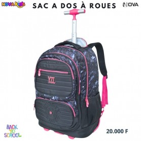 Sac à dos à roulettes YZL noir et rose – SC3297