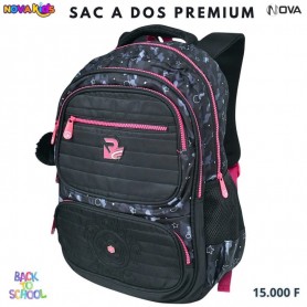 Sac à dos premium noir et rose avec poches multiples – SC3310