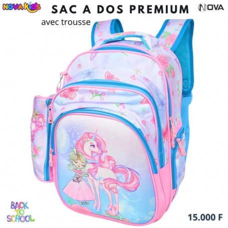 Sac à dos premium Licorne et Princesse avec trousse – SC3315