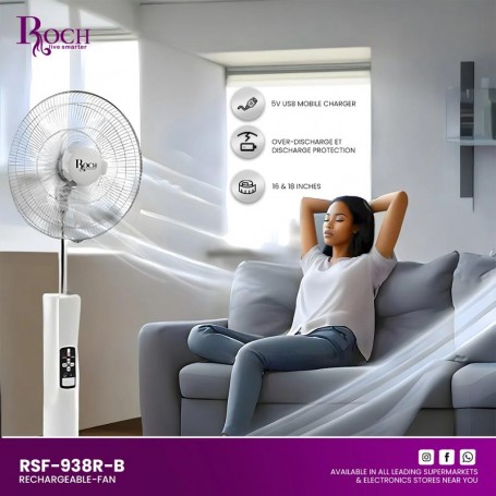 Ventilateur Rechargeable ROCH RSF-938R-B