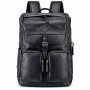 Sac à dos noir style cuir multi-poches – SC3343