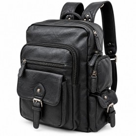 Sac à dos vintage noir multi-poches – SC3344