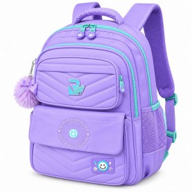 Sac à dos scolaire enfant violet à multiples compartiments – SC3358