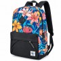 Sac à dos scolaire fleuri bleu et noir – SC3359