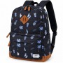 Sac à dos scolaire noir motif tropical – SC3373