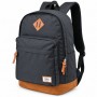Sac à dos scolaire noir avec finitions marron – SC3375