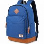 Sac à dos scolaire bleu avec finitions marron – SC3377