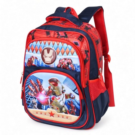 Sac à dos scolaire Premium Iron Man rouge et bleu – SC3428