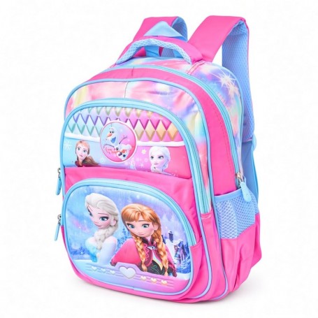 Sac à dos scolaire Premium La Reine des Neiges rose et bleu  – SC3429