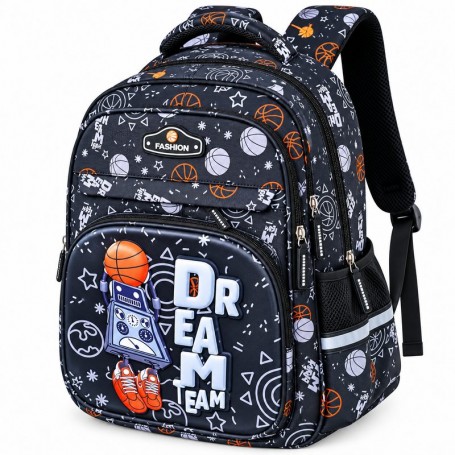 Sac à dos scolaire Premium Basketball Dream Team noir – SC3444