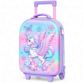 Sac à dos à roulettes Licorne ailée bleu pastel – SC3453