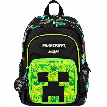 Sac à dos Smiggle Minecraft Creeper Noir et Vert – SC3486