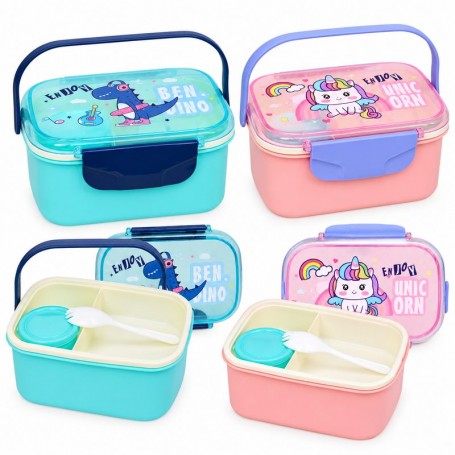 Lunch Box enfant avec poignée Dinosaure et Licorne – GDE591