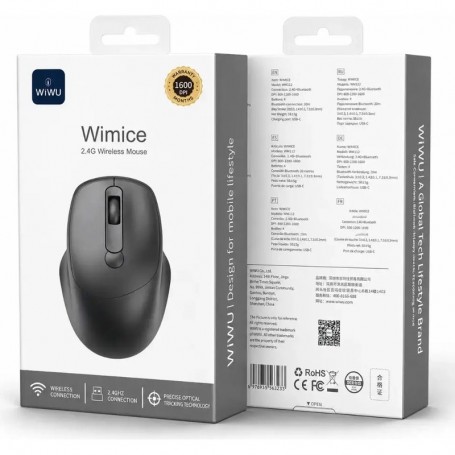 WiWU WiMiCE WM113 – Souris Sans Fil Rechargeable 2.4 GHz 1600 DPI USB-C