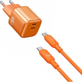 Chargeur rapide WiWU Cube 45W PD – 2 ports USB-C – Wi-G025