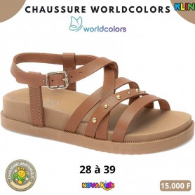 Sandales anatomiques Worldcolors by Klin – Marron camel – 28 à 39 – ENF810