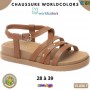 Sandales anatomiques Worldcolors by Klin – Marron camel – 28 à 39 – ENF810