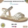 Sandales Worldcolors by Klin – Doré métallisé – 28 à 39 – ENF811