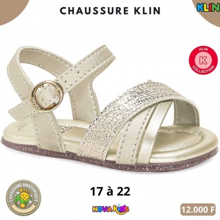 Sandales bébé fille Klin Collection – Doré champagne – 17 à 22 – ENF818