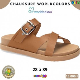 Sandales anatomiques Klin – Marron camel à double bride – 28 à 39 – ENF819