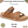 Sandales anatomiques Klin – Marron camel à double bride – 28 à 39 – ENF819