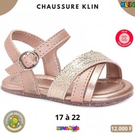 Sandales bébé fille Klin – Rose poudré scintillant – 17 à 22 – ENF820