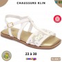 Sandales fille Klin – Blanc et doré à fleurs – 23 à 30 – ENF826