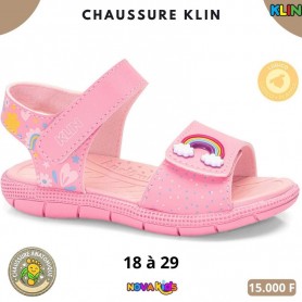 Sandales fille Klin Ludico – Rose Arc-en-ciel – 18 à 29 – ENF827