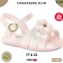 Sandales bébé fille Klin – Rose métallisé à fleur – 17 à 22 – ENF828