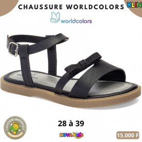 Sandales fille Worldcolors by Klin – noeud brillant – 28 à 39 – ENF832