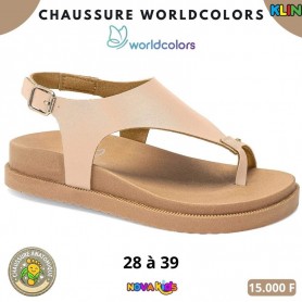 Sandales anatomiques fille Klin – Beige nude à entre-doigts – 28 à 39 – ENF839