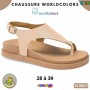 Sandales anatomiques fille Klin – Beige nude à entre-doigts – 28 à 39 – ENF839
