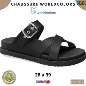 Sandales anatomiques Klin – Noir à double bride – 28 à 39 – ENF840