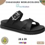 Sandales anatomiques Klin – Noir à double bride – 28 à 39 – ENF840