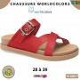 Sandales anatomiques Klin – Rouge à double bride – 28 à 39 – ENF841